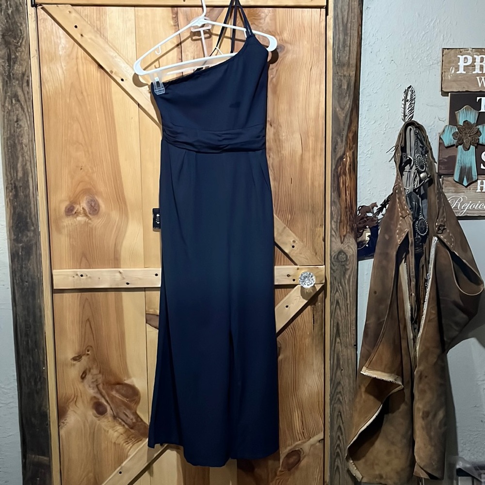 NWT Athlisan wide leg navy one shoulder strapie jumper size large wide pockets